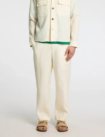 Selected Slhloose-Wyatt Linen Trs - Cream - 50