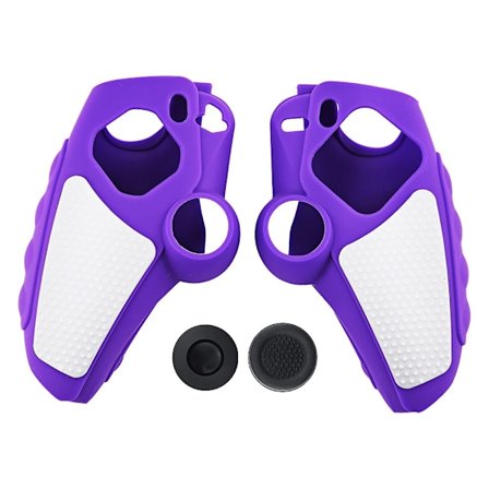 Playstation 5 / PS5 Silikon Skin Skal Fodral Anti-Slip Skydd + Joystick Caps - Lila