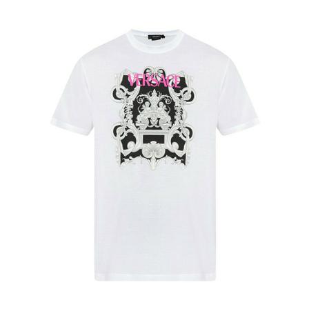Versace Printed T-shirt , Wit , Heren , Maat: XL