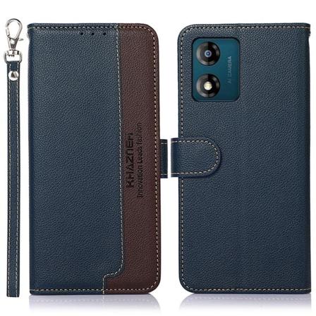 KHAZNEH Motorola Moto E13 4G Plånboksfodral - Blå/Brun Blå