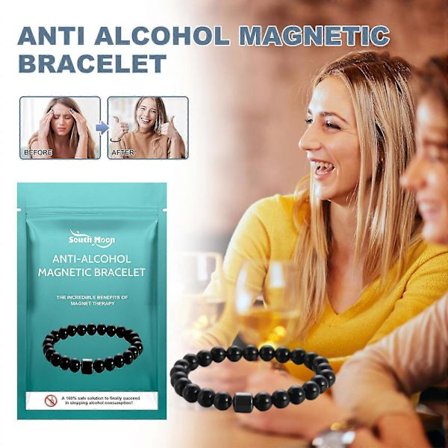 Magnetisk anti-alkohol armbånd, effektivt til at reducere alkoholforbrug, magnetisk terapi armbånd til lindring af ubehag efter drikkeri