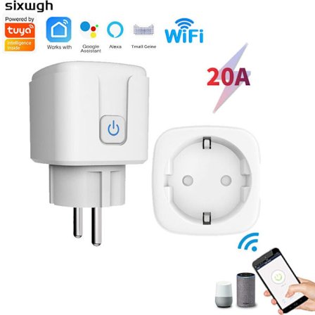 ZigBee WiFi Kontrol Smart Stik, 20A Nominel Effekt, Designet til Sikker og Effektiv Smart Home Management
