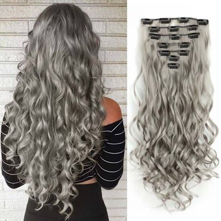 22 tums eleganta sexiga lockiga hårförlängningar 7 st/set 16 clips Long Curly Wave-Body Wave Hair Extensions Clip in hair extensions