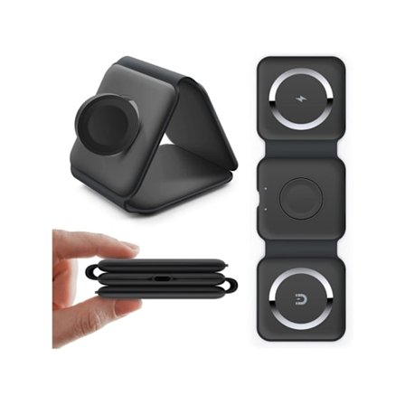 Travel Mag Vikbar Trådlös Laddstation Svart