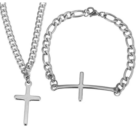 Rostfritt stål halsband + armband