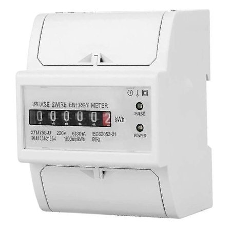220v DIN-skinne El-måler, Digital 1-faset El-måler 2-trådet 4p, Xtm75s-u El-måler Kwh