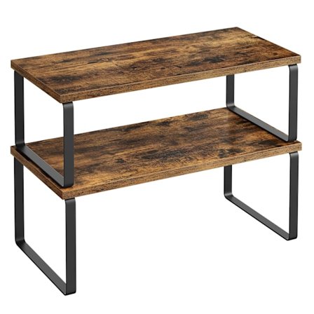 Skap Oppbevaringshylle Organizer Stable Ekspanderbar Kjøkken Krydderhylle Benkeplate Hylle for Kjøkkenbord Brun