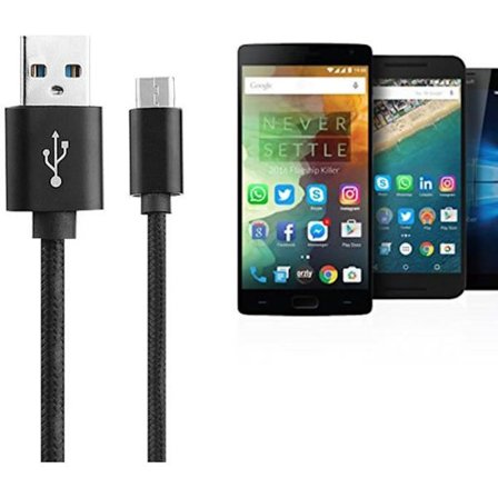 USB Type C-kabel - Nintendo - 1m - Laddning och Synkronisering - Flätad kabel - Svart