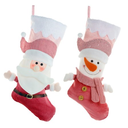 2 delar dekorationer av Noël sac cadeau sac cadeau chaussettes cadeaux stéréo sac bonbons chaussettes de Noël rose