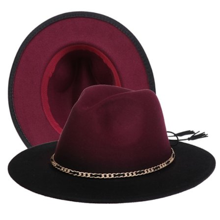 Hatt med bred brätte Bältesspänne Ull Fedora Hatt
