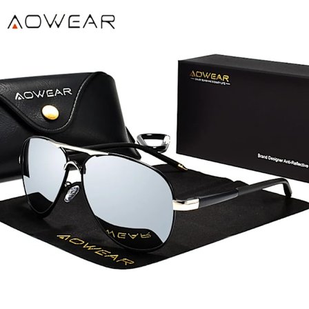 AOWEAR Brand Designer Polariserede Solbriller Mænd Aviation Coating Spejl Solbriller til Mand Kvinder oculos gafas lentes de sol