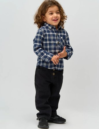 The New Tnstriggs L_S Flannel Shirt - Navy - 98