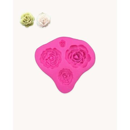 Rosor 4st Blommor Silikonform Gjutform - Bakecake Mynta