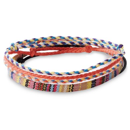 Bracelet Surfeur en Tissu Orange Multicolore pour hommes - Bracelets en corde