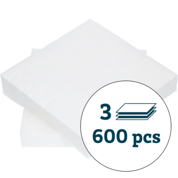 Serviett 3-Lag Hvit 40x40cm