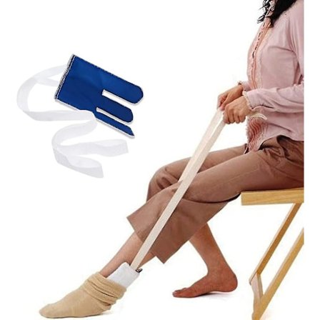 Sock Aid, Hjälpmedel för att sätta på strumpor och kompressionsstrumpor - Ingen böjning behövs - Hjälpmedel för att klä på strumpor - Assistans för 