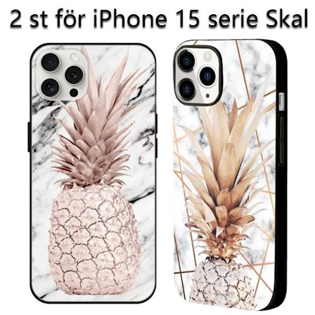 2 st Marmor ananas iPhone 15 Pro Max Mobilskal, Senaste iPhone 15 skal för iPhone 15 Plus Pro Max