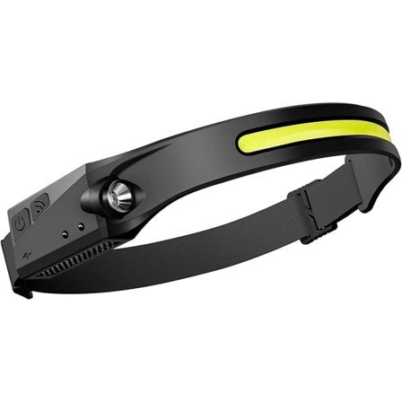 LED-hodelykt med sensormodus, hodelykt for løpende fiskeleir