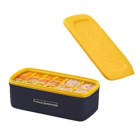 Silikoninen helposti irrotettava ja joustava jääpala-astia, keltainen