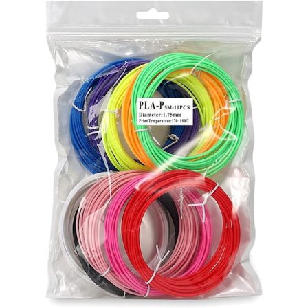 Värikkäät 3D-tulostusmateriaalit Sopivat 3D-kynille 50M PCL PLA-filamentti 1,75 mm (Väri: 50M 10 väriä)