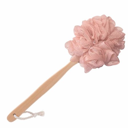 Duschborste, badborste Långt handtag för dusch (rosa)