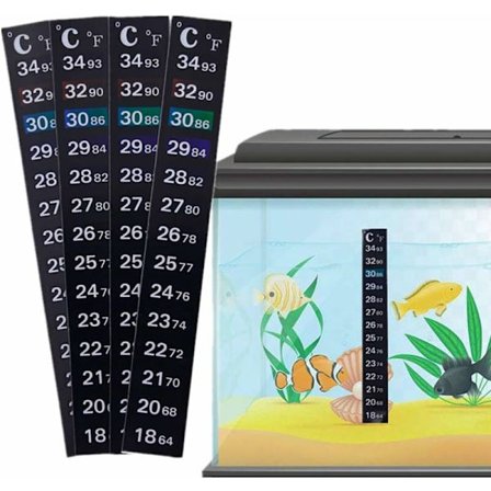 Lämpömittariliuska, 5 kpl Akvaarion lämpömittari Väriä Vaihtava Veden Lämpötila, 2 Lämpötilan Lukemat, 3 Värimerkkiä Akvaarioon