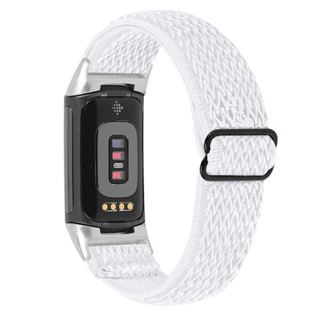 Fitbit Charge 5 klockarmband i elastisk nylon - Vit