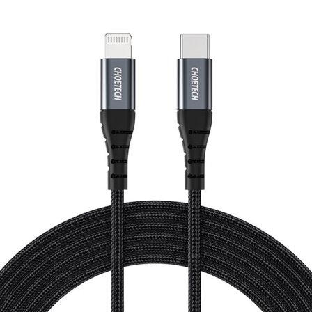 Choetech IP0041 USB-C / Lightning MFi 480Mb/s 3A 2 m kabel - svart