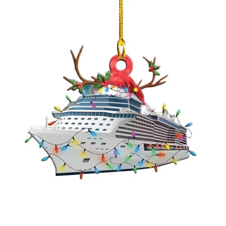 Joulukuusen riipusrekka-koriste litteä riipus (#09, 2 kpl)