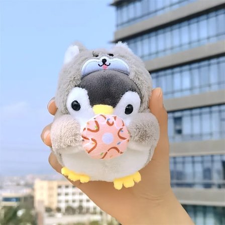 Søt Plysj Nøkkelring Expression Cross-dressing Pingvin Dukke Plysj Leketøy Fylt Dukke Plysj anheng leketøy