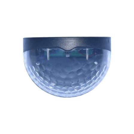 Solar hegnslys, 6LED halvcirkelformet bordstigelampe, havevæglampe, havevæglampe (hvidt lys med sort skal)