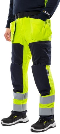 Fristads Herr Flamestat hantverkarbyxa stretch 2267 ATHF, klass 2, Varsel Gul/Marinblå