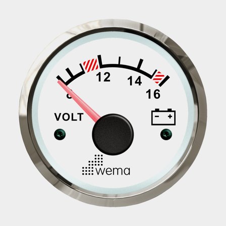 Voltmätare 12V vit Silverline