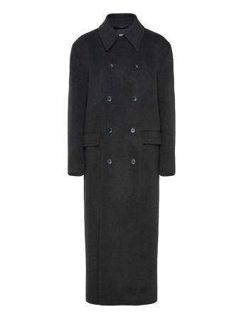 Double Breasted Brushed Wool C Outerwear Coats Winter Coats Black Filippa K