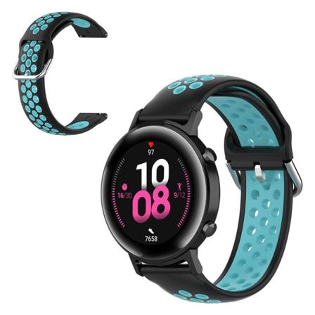 20 mm universell tvåfärgad silikon klockarmband - svart / blå Svart