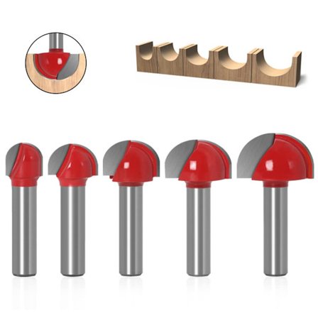 5 st Trä Rund Botten Fräs, 8mm Routerbit, Gravyr, ZQKLA
