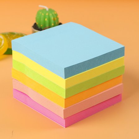 Anteckningar Sticky Notes i 6 ljusa färger, 76 X 76 mm 100 ark/Pad (orange)