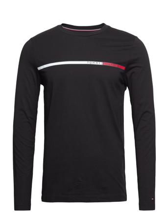 Two T Chest Stripe Ls Tee T-shirts Long-sleeved Svart Tommy Hilfiger