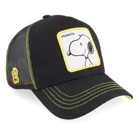 Capslab - Svart trucker Keps - Peanuts Snoopy Black Trucker @ Hatstore