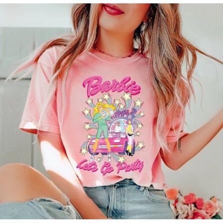 Barbie Trykt T-shirt Kvinde Sommer Top T-shirt GH1014-G XL GH1014-G