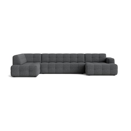 Paris U-sofa, højrevendt - Puente Grå/Blå - 382x218x77cm - Elegant U-Sofa med Høj Komfort - Perfekt til Familien - Fås i Flere Farver