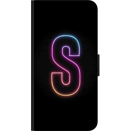 Kompatibel Tegnebogsetui til Samsung Samsung Galaxy Note10 Lite Neonbogstav S i lyserød og blå toner mod en mørk baggrund, stilfuld bogstavkunst me