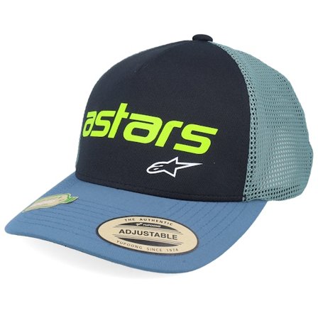 Alpinestars - Zwart trucker Cap - Vital Black/Blue/Green Trucker @ Hatstore