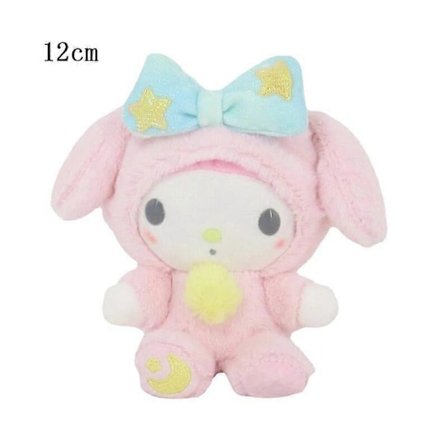 10-15cm Sanrio Plysj Kosedyr Tegneserie Anime Figur Kuromi My Melody Cinnamoroll Søte Dukker Baby Bursdagsgaver Kawaii Dekor