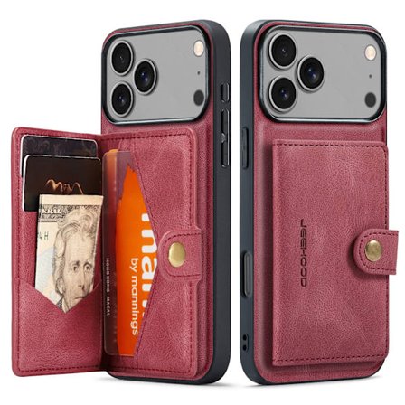 iPhone 17 Pro Plånboksskal 4 Kort + Sedlar