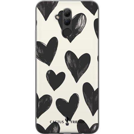 Kompatibel Mobilcover til Huawei Huawei Mate 20 lite Cactus and Friends - Bold Black Love Pattern