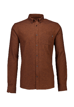 Lindbergh Brushed twill Shirt L/S Skjortor Herr Brun M