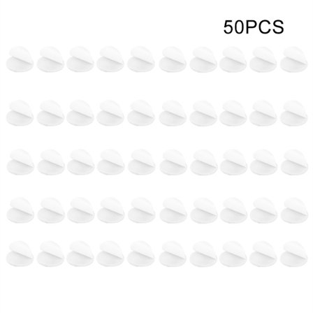 50 stk sømløse dobbeltsidige borrelås-fester til laken og teppe - hvite