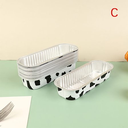 10 stk Gjenbrukbar rektangel aluminiumsfolie tinnkopp med lokk Puddin