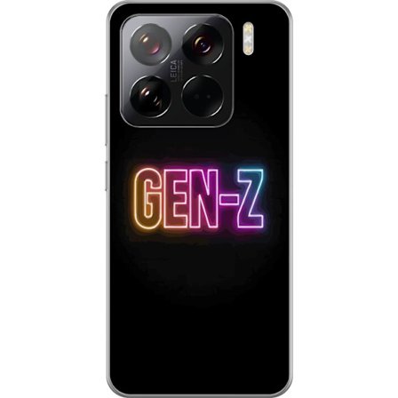 Kompatibel Mobilcover til Xiaomi Xiaomi 15 Pro Neontekst Gen Z i farverigt lys mod en mørk baggrund i moderne digital stil